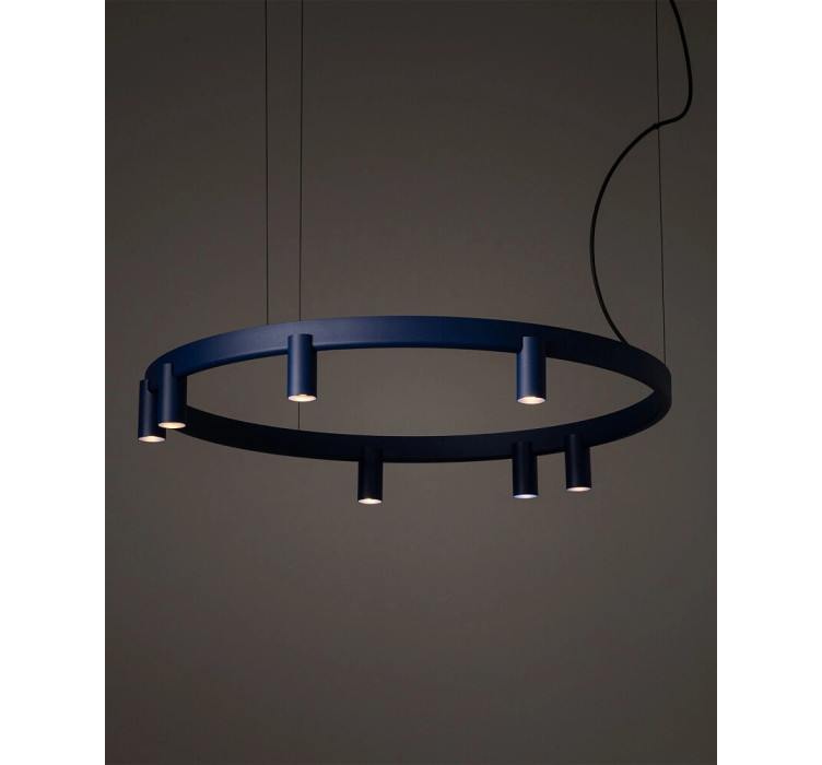 Люстра Nowodvorski 12283 Fourty Round GU10 R35+LED 7+6x10W+9W 3000K 710Lm IP20 синя2